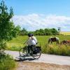 Two cyclists on the island of Endelave